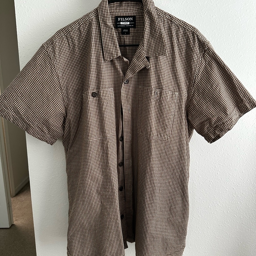 Filson Brown Checkered Fabric